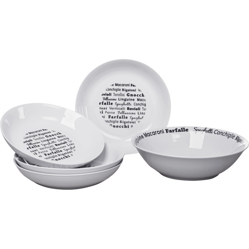 Symple Stuff Script 5 Piece Pasta Bowl Set & Reviews Wayfair.co.uk